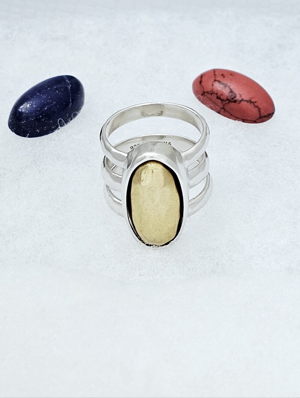 Silpada Rare HTF Sterling Silver 'Primary Colors' Brass Howlite Lapis Ring R3266